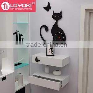 Creative Design Organizer Home Furniture for Storage Wood Wall Mounted Shelf With Drawer thumbnail-5