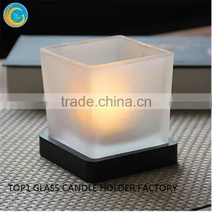 Wholesale Candle Jars With Metal Lids Candle Making Glassware Medium Square Glass Jar thumbnail-1