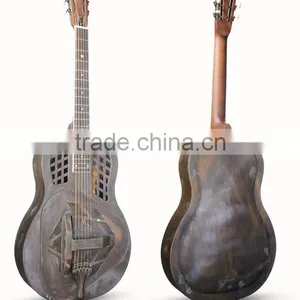 Ancient Finish Copper Alloy Body Tri-cone Resonator Guitar thumbnail-1