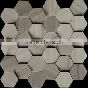 MM-CV235 Super Quality Indoor Design Natural Stone Marble Hexagon Mosaic Tile thumbnail-2