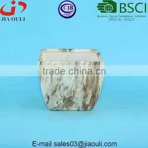 New Color Marble Design Ceramic Planter Pots Square thumbnail-5