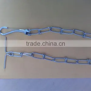 Hot Sale Stainless Steel Dog Link Chain With Leather Handle thumbnail-2