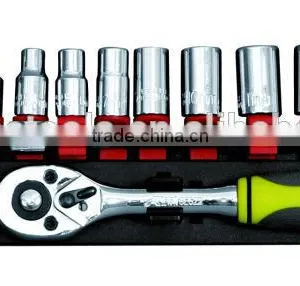 CF598406: 12pcs 1/4" Drive Socket and Ratchet Handle Set thumbnail-1