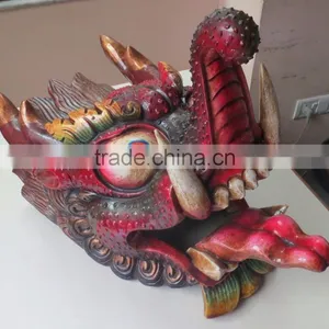 Dragon Mask Wall Hanging Decor Handmade in Nepal thumbnail-1