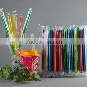 Big Plastic Wrapped Flexible Drinking Straw 240*6mm thumbnail-1