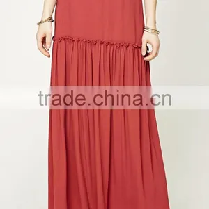 Long Fitted Maxi Skirt Women Fashion Plain Dyed Elegant Women Fashin Maxi Skirt Wholesale Custom Made in China thumbnail-4
