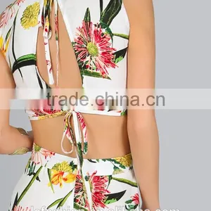 Sexy Summer Beach Print Crop Top and Skirt Wholesale Ladies Summer Beach Clothing thumbnail-4