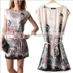 HD-D240 Floral Women Short Dress/OEM Ladies Dress/factory New Design thumbnail-1