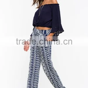 Best Selling Ladies Wide Leg Casual Boho Pants OEM Service thumbnail-2