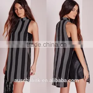 2016 Hot Sale Girls Black Stripe High Neck Blouse Wholesale thumbnail-6