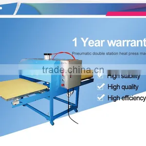 Guangzhou Factory Supply High Quality Cheap Price Auto Double Station Pneumatic Heat Press Machine thumbnail-1