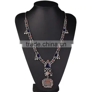 Vintage Ethnic Long Chain Silver Sweater Necklace Jewelry ,big Brand Jewelry thumbnail-1