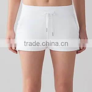 MGOO Factory Supplied White Slim Fit Shorts Woman Light Cotton Terry Fabric Sport Short Pants thumbnail-2