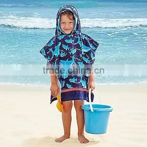 Kids Priate Velour Hooded Towel in Blue/red for Child,custom Cotton Hooded Baby Bath Towel thumbnail-3