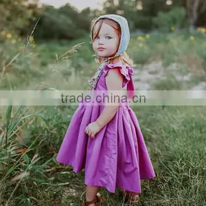 Tie Back Girls Dress Kids Clothing Wholesale Party Baby Girls Dresses Long Dress thumbnail-2