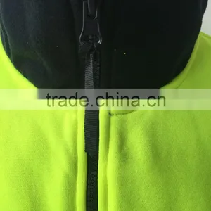 Two Tone hi Vis Safety Sweatshirt With Reflective Tape and Half Zipper thumbnail-4