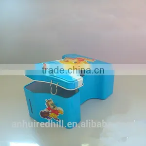 Low Price Hot Selling Tinplate Material Craft Gift Box Cheap Metal Iron Piggy Bank for Collection thumbnail-2