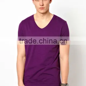 v Neck Man Plain Tee Shirts thumbnail-1
