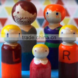 Unfinished Wood People Shape Family Peg Dolls Handmade Toy DIY Craft thumbnail-5