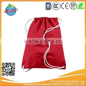 Nylon Solid Color Red Drawstring Sport Backpack thumbnail-1