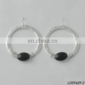 2016 Fashion Gold Plated Circle Turquoise Hanging Earring Hoop Earring thumbnail-3