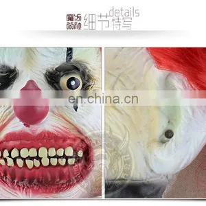 Halloweem Latex Clown Mask With Red Wigs thumbnail-6