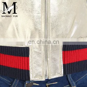 Women Autumn 2016 New Motorcycle Leather Coats Short Korean Version of Slim Real Leather Coat Female thumbnail-6