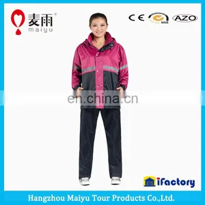 Polyester Raincoat With Reflective Tapes thumbnail-2