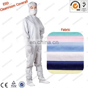 Cleannroom Use Anti-static 5mm Grid Polyester Esd Coverall for Multi Field Purpose thumbnail-1