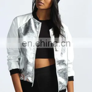 Silvery Casual Jacket/womens New Jacket/clothing Supplier China/wholesale Lastest Apparel Model-cp348 thumbnail-1
