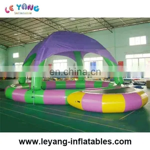 Factory Price Inflatable Water Pool With Tent or Cover With PVC Trampoline Material For Sale thumbnail-3