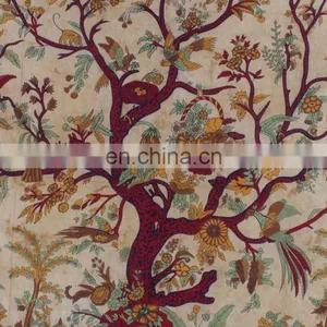 Indian Cotton Tree Of Life Mandala Hippy Wall Hanging Tapestry Ethnic Decorative Beach Textile Throw Bedspread Bed Decor Sheet thumbnail-3