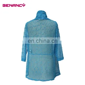 Mesh Sequins Bolero Cardigan Mature Women Beach Wear thumbnail-2