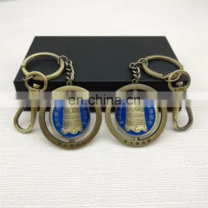 3D Metal Rotating Keychain With Ancient Chinese Chime-bell Image Also Antique Bronze Plated thumbnail-5