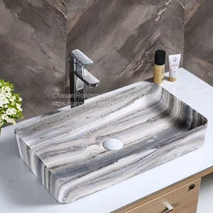 Good Design Wash Hand Ceramic Tabletop Colorful Square Bathroom Wash Hand Basin Sink From Chaozhou China thumbnail-4