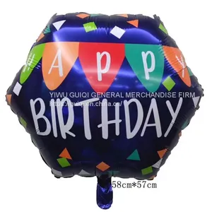 Foil Balloon Happy Birthday Hexagon Helium Balloon Mylar Balloon Party Balloon Decoration Balloon thumbnail-1