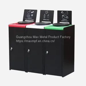 Stainless Steel Outdoor Waste Bin thumbnail-1