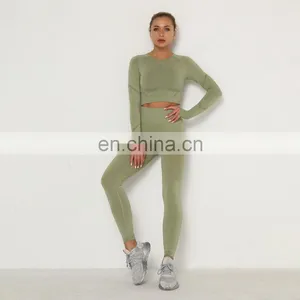 2020 High Quality Women Seamless Breathable Fitness Yoga Sets Ladies GYM Wear Yoga Set thumbnail-3