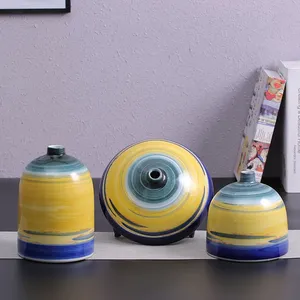 Colorfully Umbrella Small-Bore Nordic Style Jingdezhen Ceramic Vase For Home Table Decoration thumbnail-1