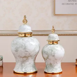 Creative Fashion Electroplate Gild European White Ceramic Vase For Home Decor thumbnail-2