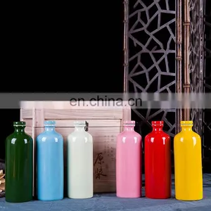 Jingdezhen Weian 500ml Six Colors Raw Stock Bottle Ceramic Wine Bottles thumbnail-1