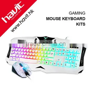 HAVIT 2-level High-strength Supporting Foot Breathing Light Gaming Keyboard and Mouse Kits thumbnail-1