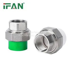 IFAN Manufacturer Plastic PPR Pipe Insert Brass Plumbing Water Tube Union Fittings thumbnail-5