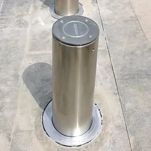 Retractable Wireless Remote Control Car Parking Space 600mm Secured Warning Pole Bollard Automatic Lifting Bollards thumbnail-1