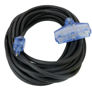 50ft-100FT 12/3 SJOOW All-Rubber 3-Outlet Outdoor Extension Cord thumbnail-1