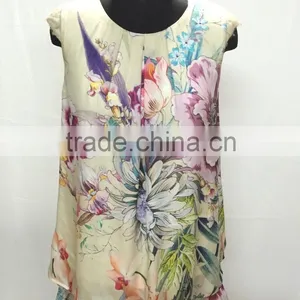 2016 New Summer Silk Printed Ladies Sexy Vest thumbnail-1