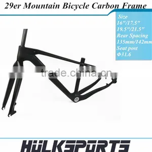 Carbon Frame 29er Mountain Bicycle Frame Carbon Bike Frame 142x12 Rear Axle Thru-axle 29er Carbon Mtb Frame thumbnail-2
