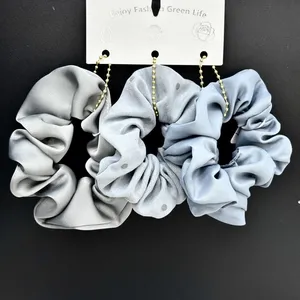 3pcs Hair Scrunchie Stes Satin Scrunchies for Women Spot Fashion Hair Ties thumbnail-4