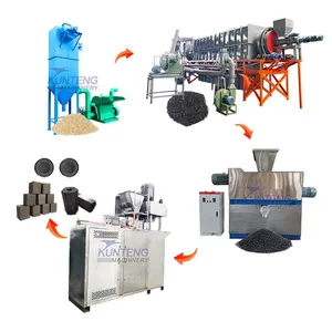 Coconut Shell Charcoal Making Machine Machinery Coconut Shell Charcoal Dust Crush Briquette Packaging Production Line EPC thumbnail-1