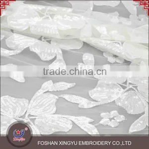 Sale High Quality Factory Latest Embroidery Designs Wholesale Sequin 100% Polyester Mesh Fabric thumbnail-2